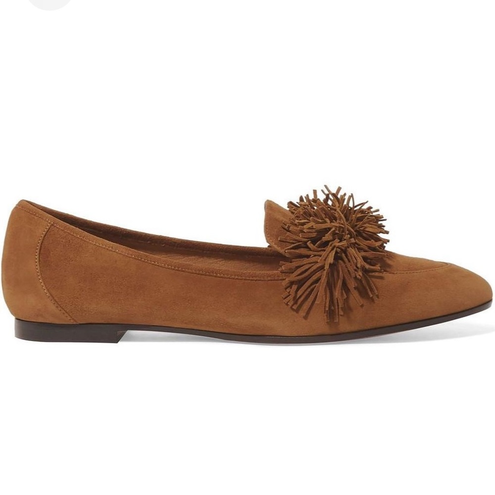 Aquazzura Wold Thing Fringed Suede Flats